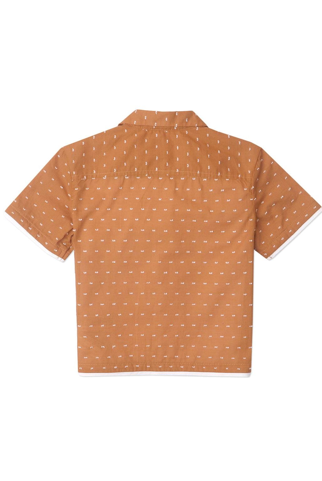 جينجرسنابس قميص بولو مطرز ولادي نص كم بياقة بني