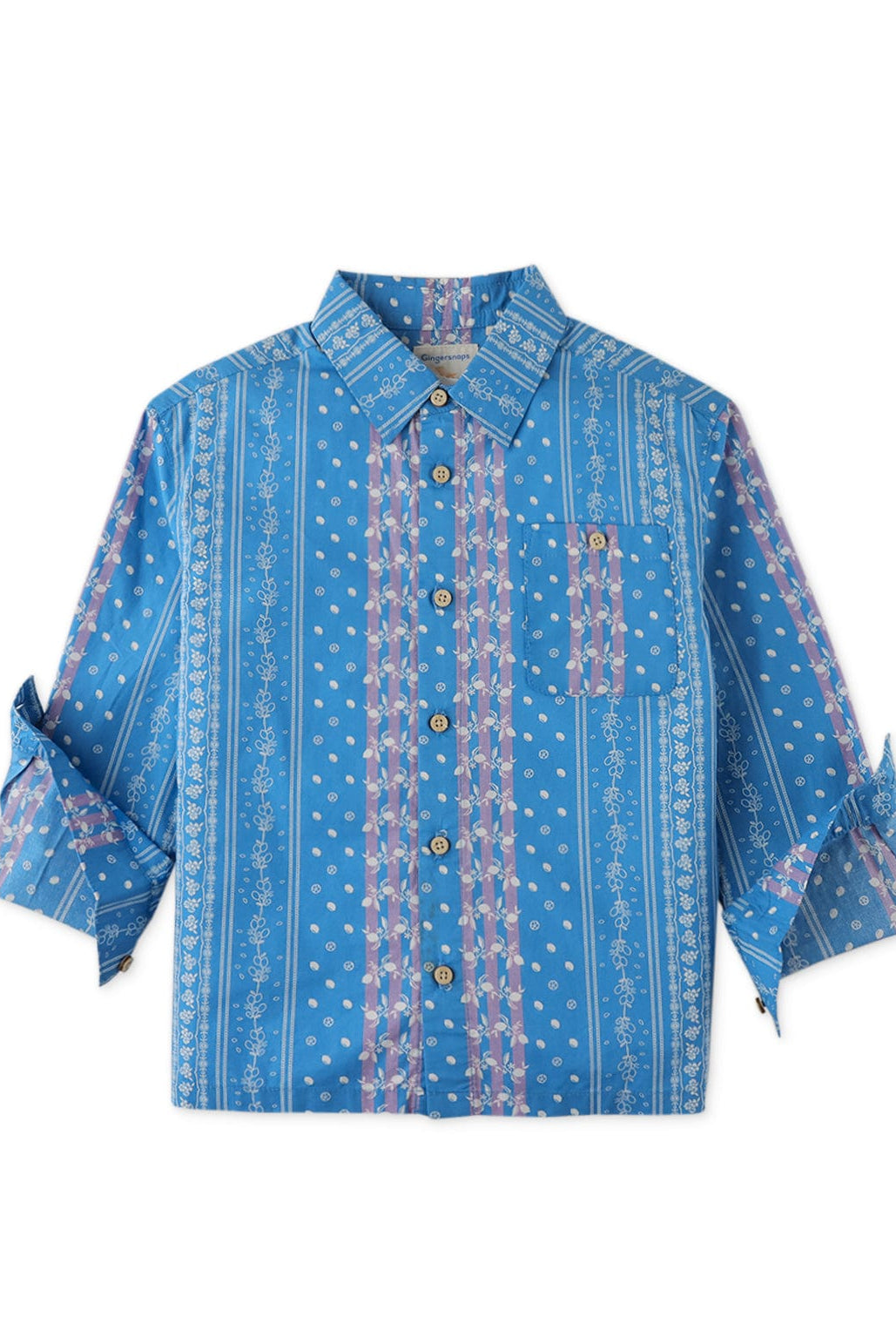 جينجرسنابس قميص بولو ولادي منقوش بأزرار أمامية