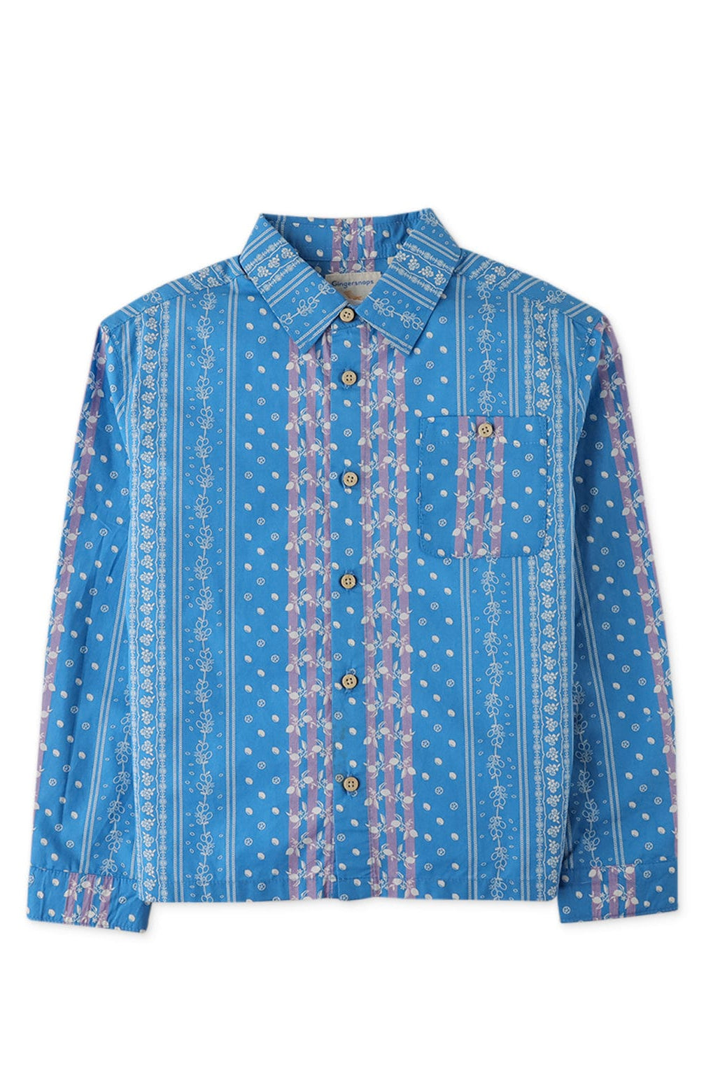 جينجرسنابس قميص بولو ولادي منقوش بأزرار أمامية