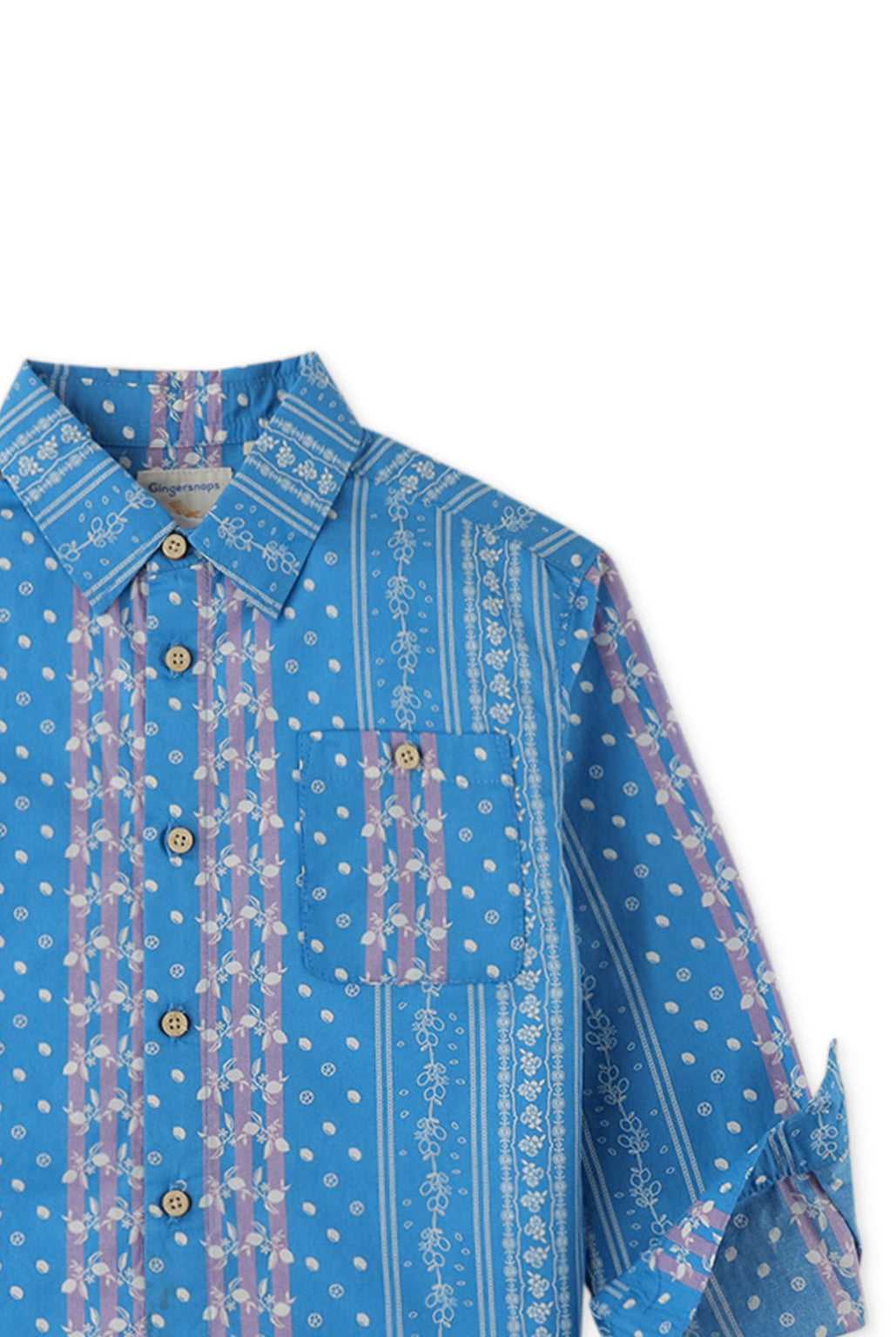 جينجرسنابس قميص بولو ولادي منقوش بأزرار أمامية