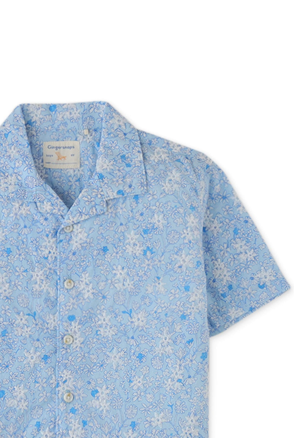 جينجرسنابس تيشيرت ولادي بولو بأزرار أمامية نص كم موردة