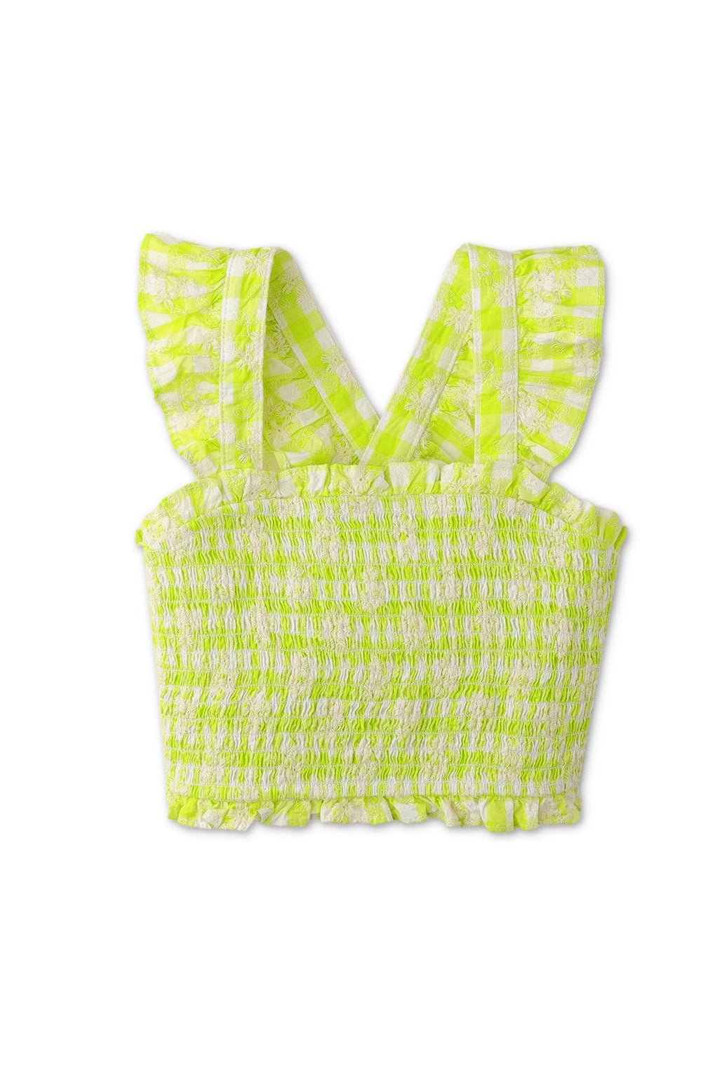 جينجرسنابس بلوزة بناتي مطاطة بحمالات عريضة رمادي نيون