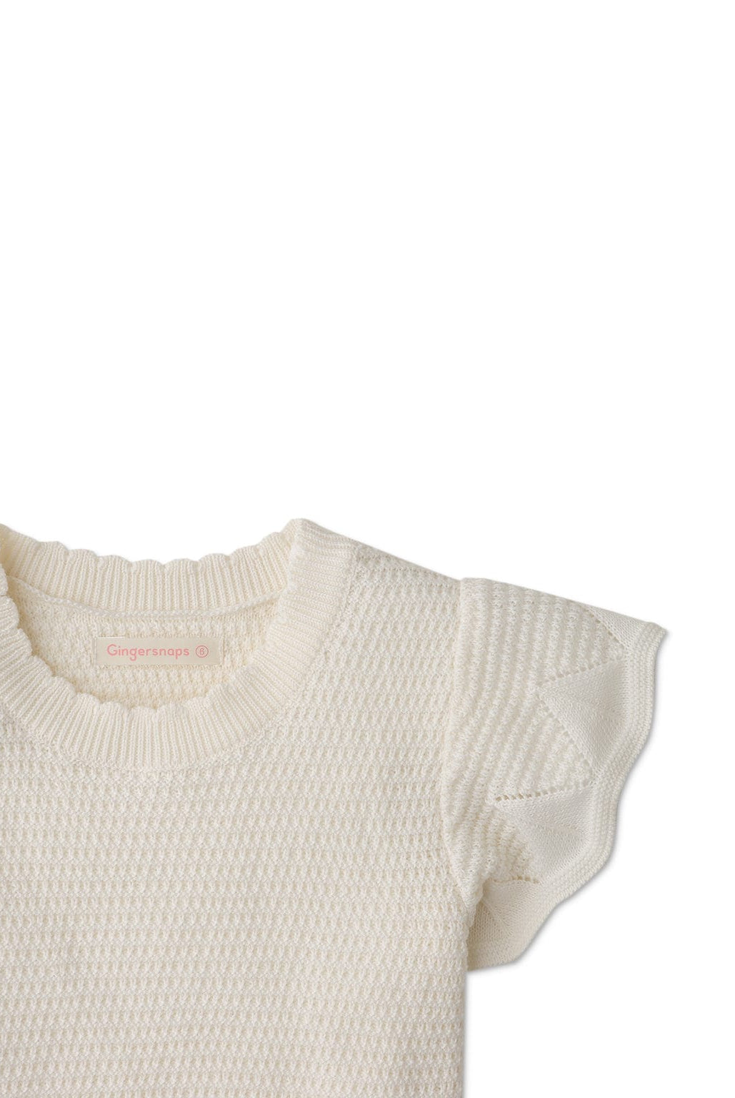 جينجرسنابس بلوزة بناتي نص كم سادة اوف وايت أوف وايت