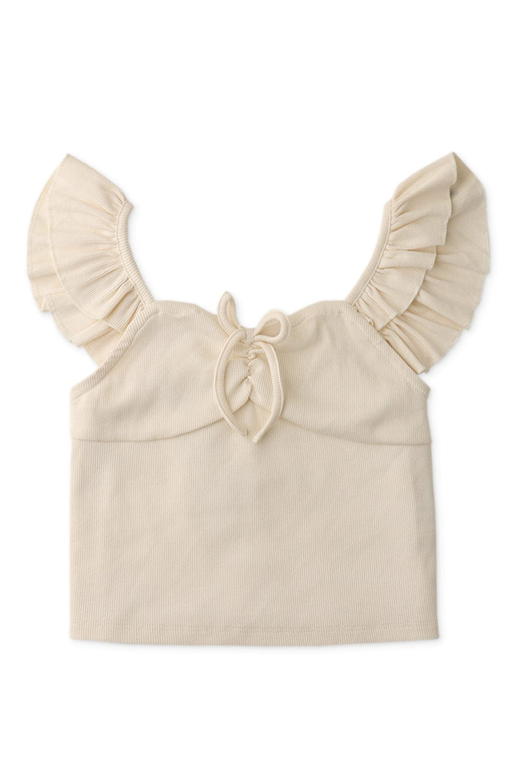 جينجرسنابس بلوزة بناتي مضلع نص كم قصير أبيض