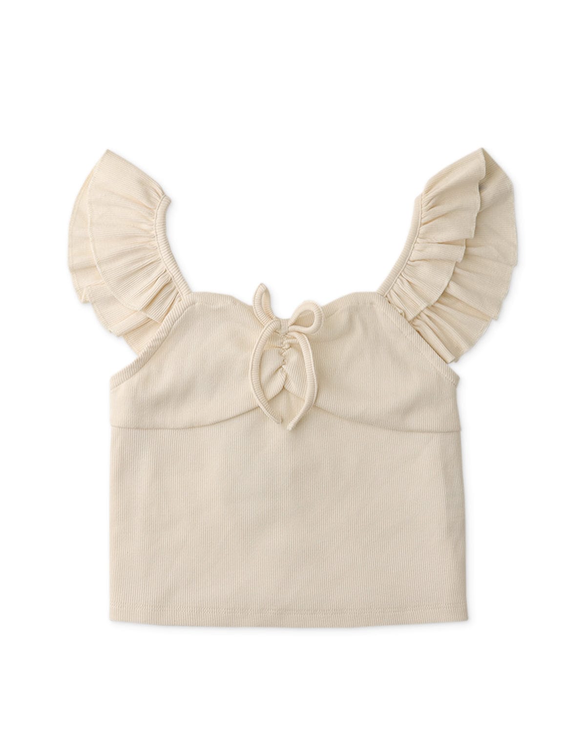 جينجرسنابس بلوزة بناتي مضلع نص كم قصير أبيض