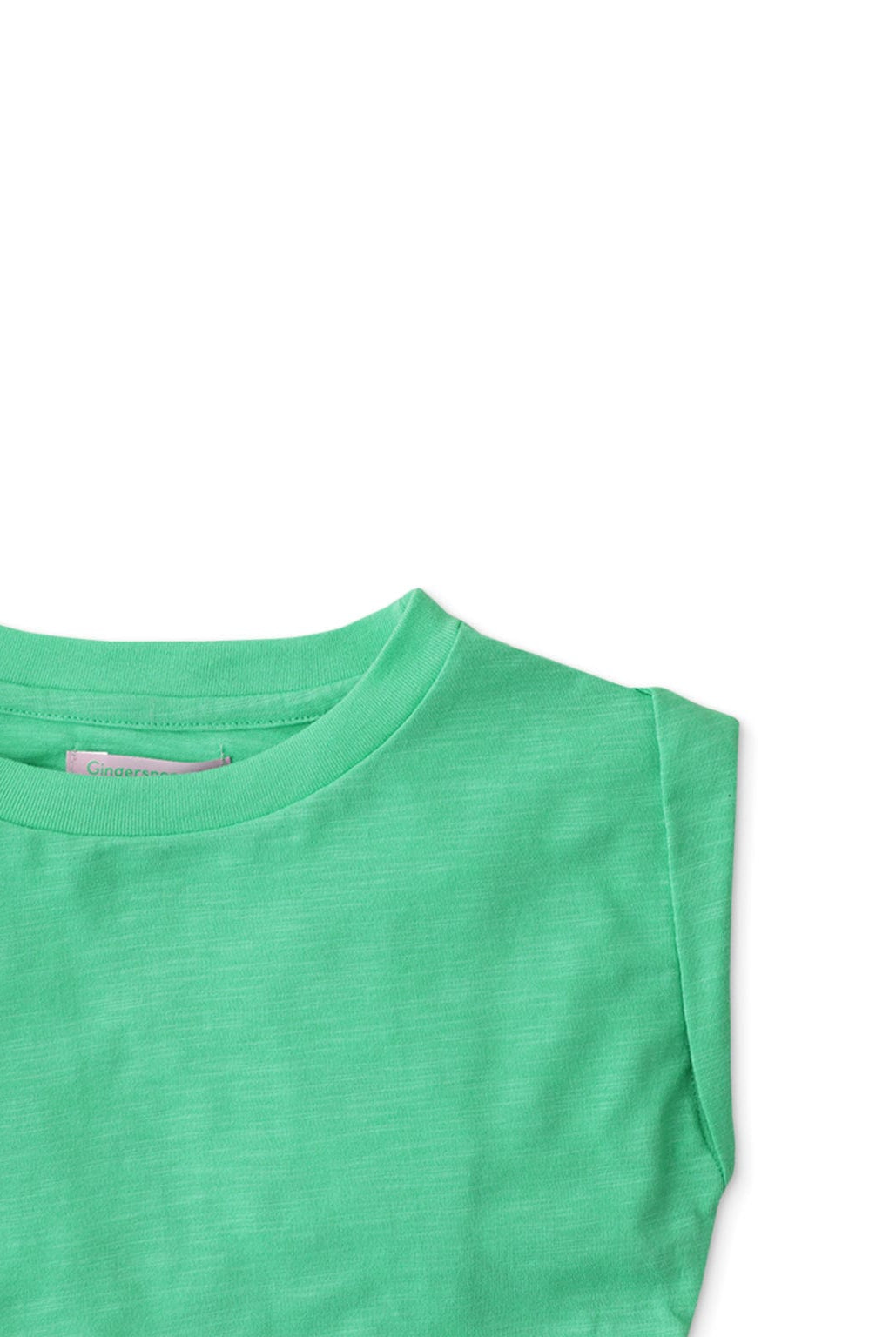 جينجرسنابس بلوزة بناتي سادة برباطين جانبيين بدون كم أخضر