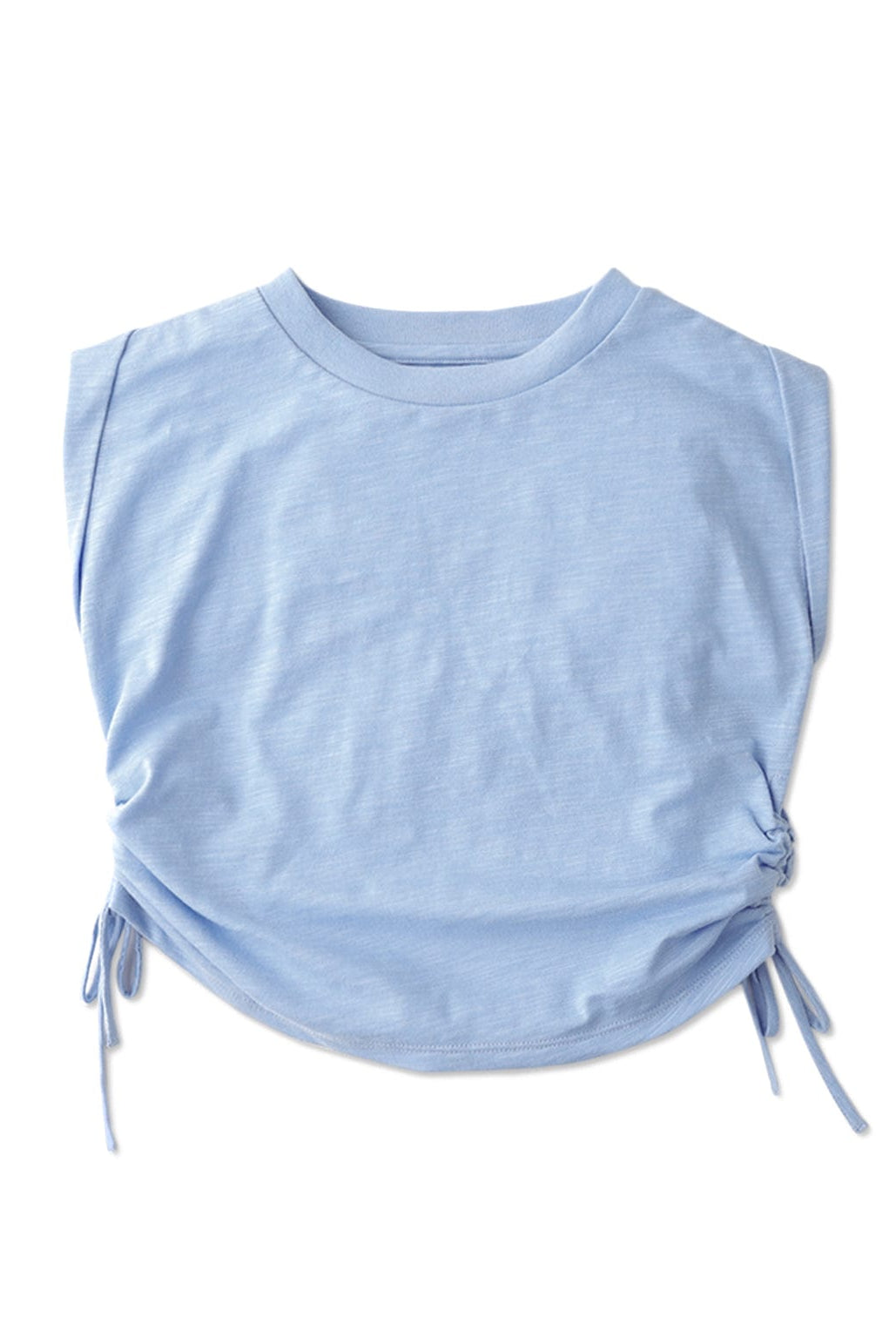 جينجرسنابس بلوزة بناتي سادة برباط جانبي بلا أكمام أزرق