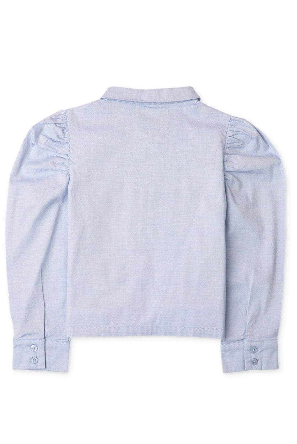 جينجرسنابس بلوزة بناتي بأزرار أمامية مكشكش من الأكتاف أزرق