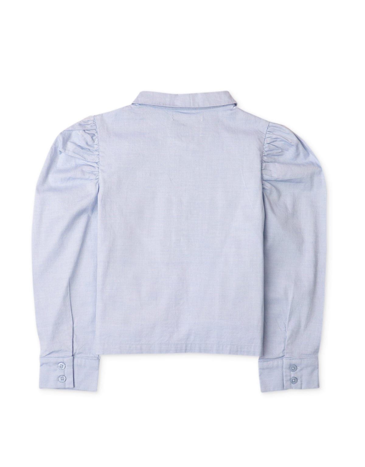 جينجرسنابس بلوزة بناتي بأزرار أمامية مكشكش من الأكتاف أزرق