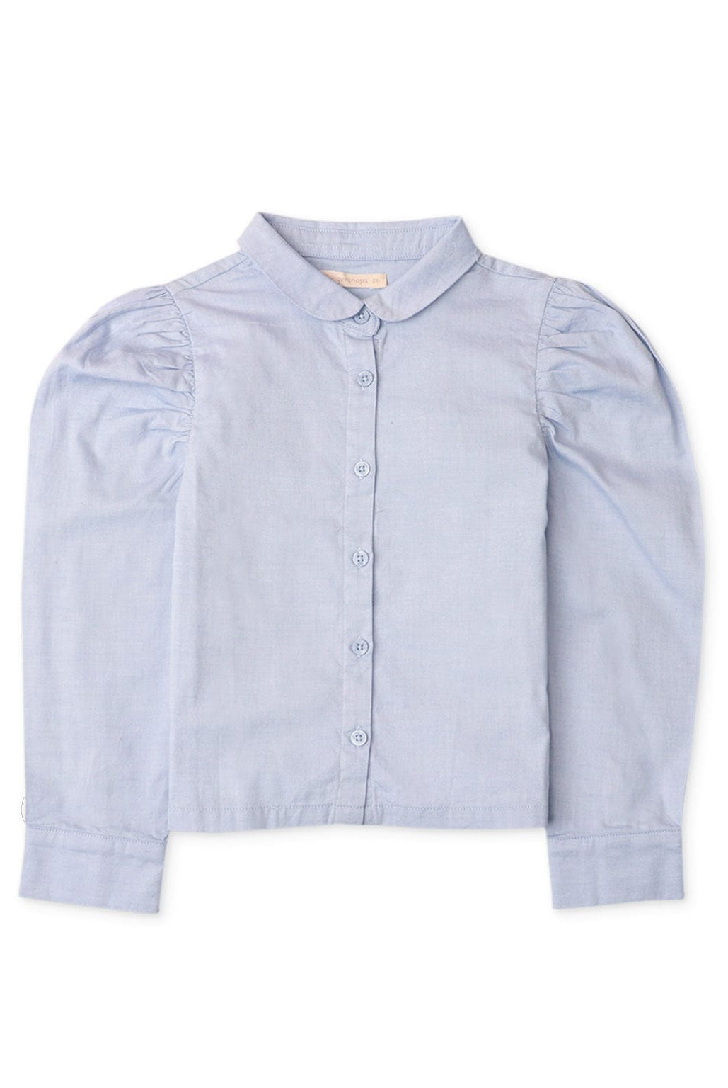 جينجرسنابس بلوزة بناتي بأزرار أمامية مكشكش من الأكتاف أزرق