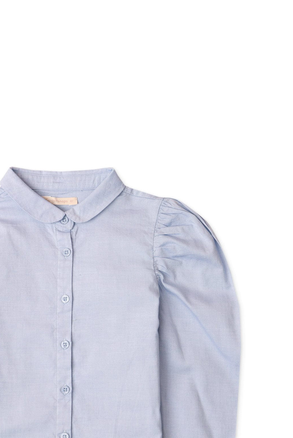 جينجرسنابس بلوزة بناتي بأزرار أمامية مكشكش من الأكتاف أزرق