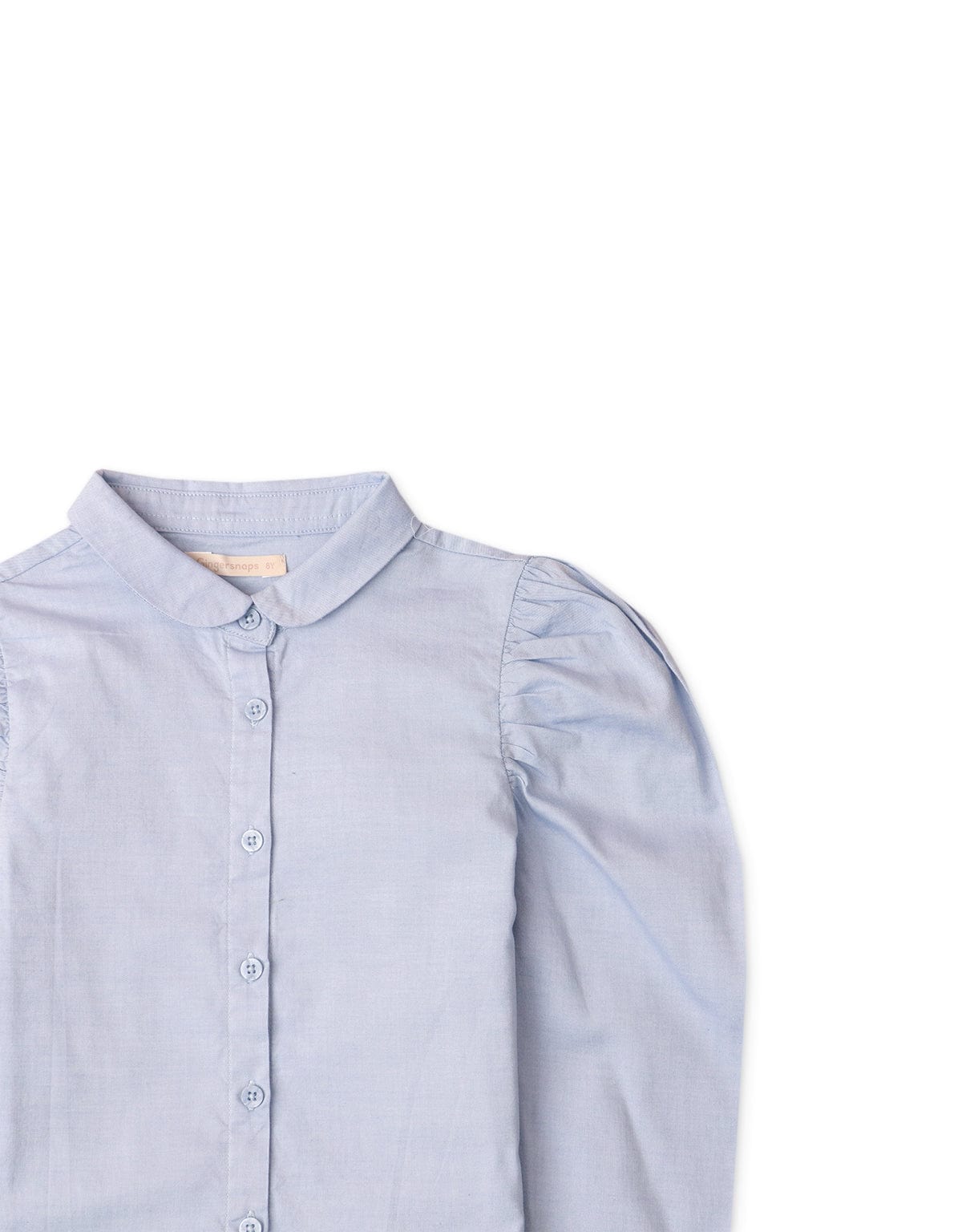 جينجرسنابس بلوزة بناتي بأزرار أمامية مكشكش من الأكتاف أزرق