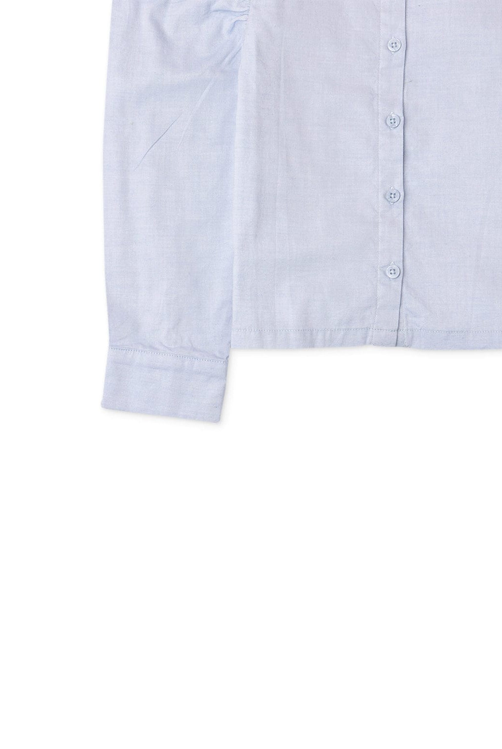 جينجرسنابس بلوزة بناتي بأزرار أمامية مكشكش من الأكتاف أزرق