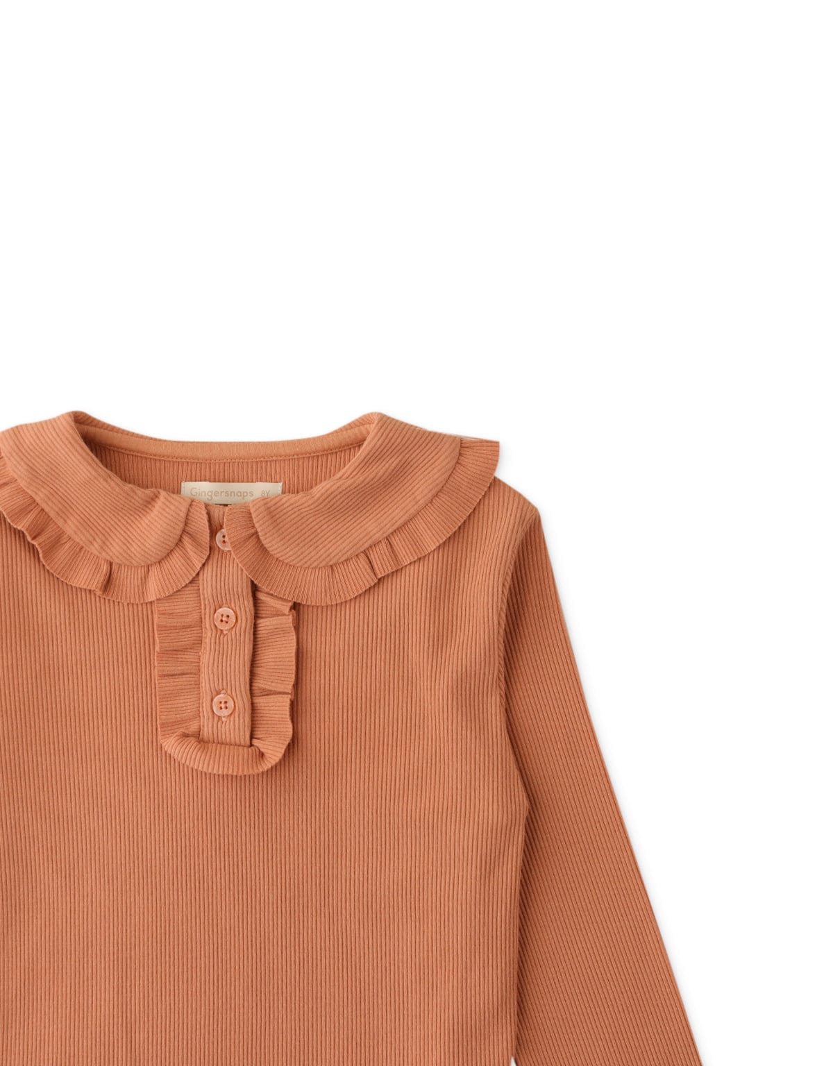 جينجرسنابس بلوزة بناتي بياقة سادة وازرار بيج