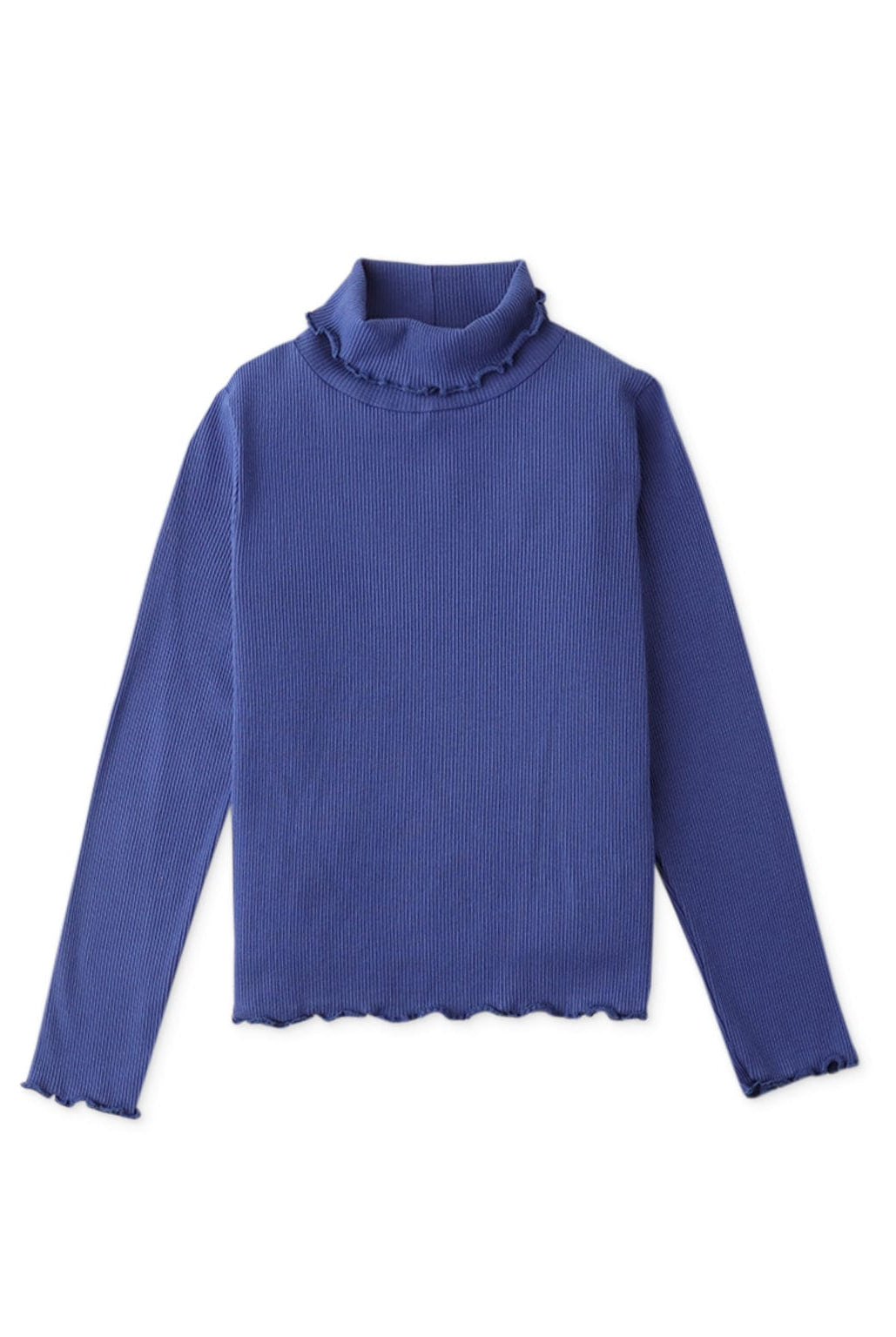 جينجرسنابس بلوزة بناتي سادة برقبة طويلة أزرق