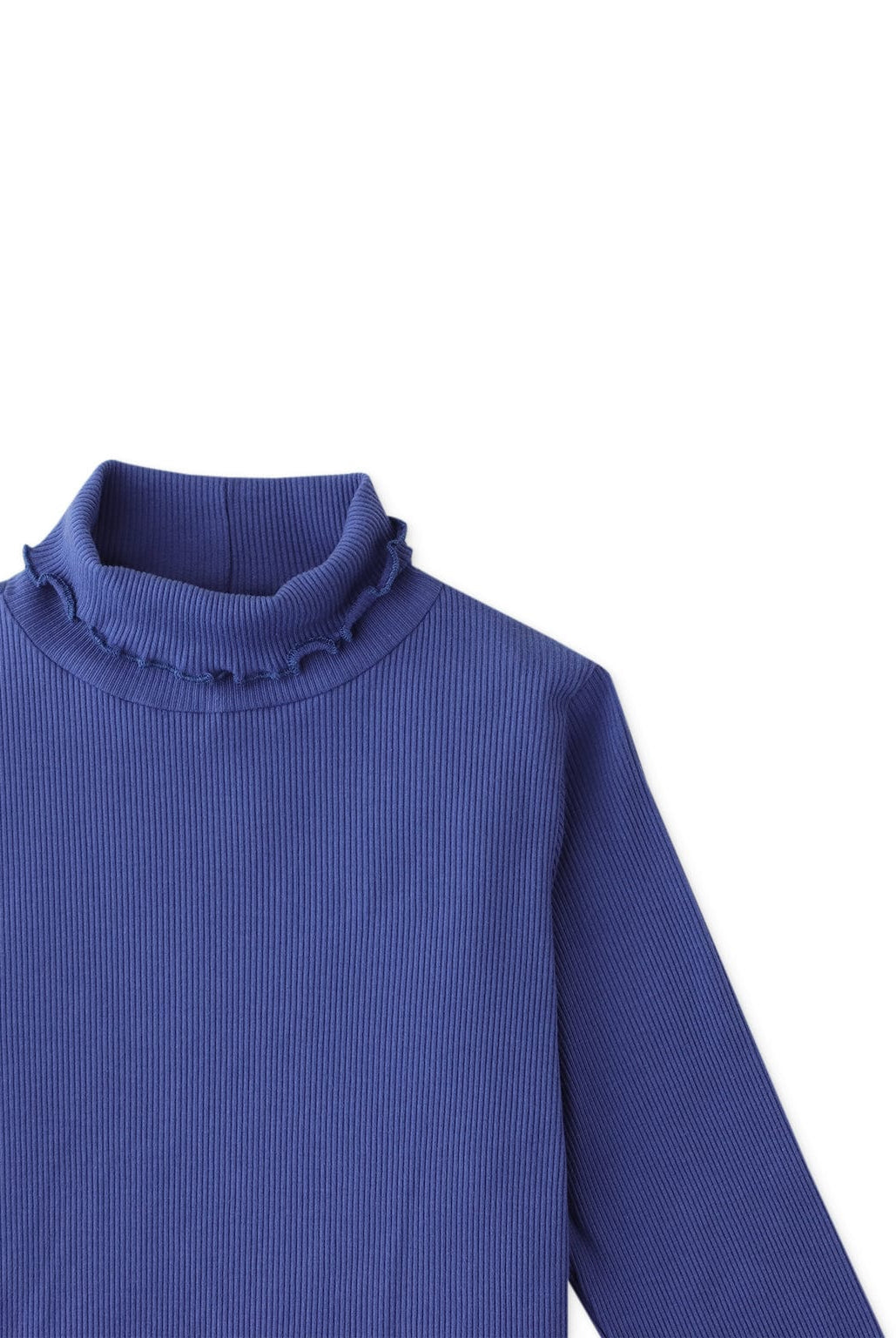 جينجرسنابس بلوزة بناتي سادة برقبة طويلة أزرق