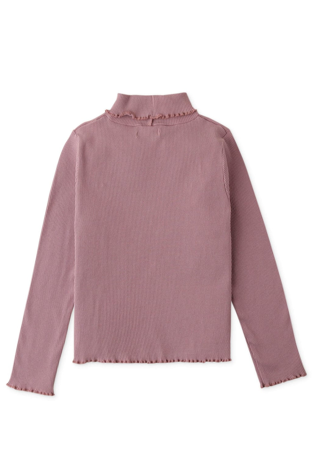 جينجرسنابس بلوزة بناتي سادة برقبة طويلة بحواف مكشكشه أرجواني