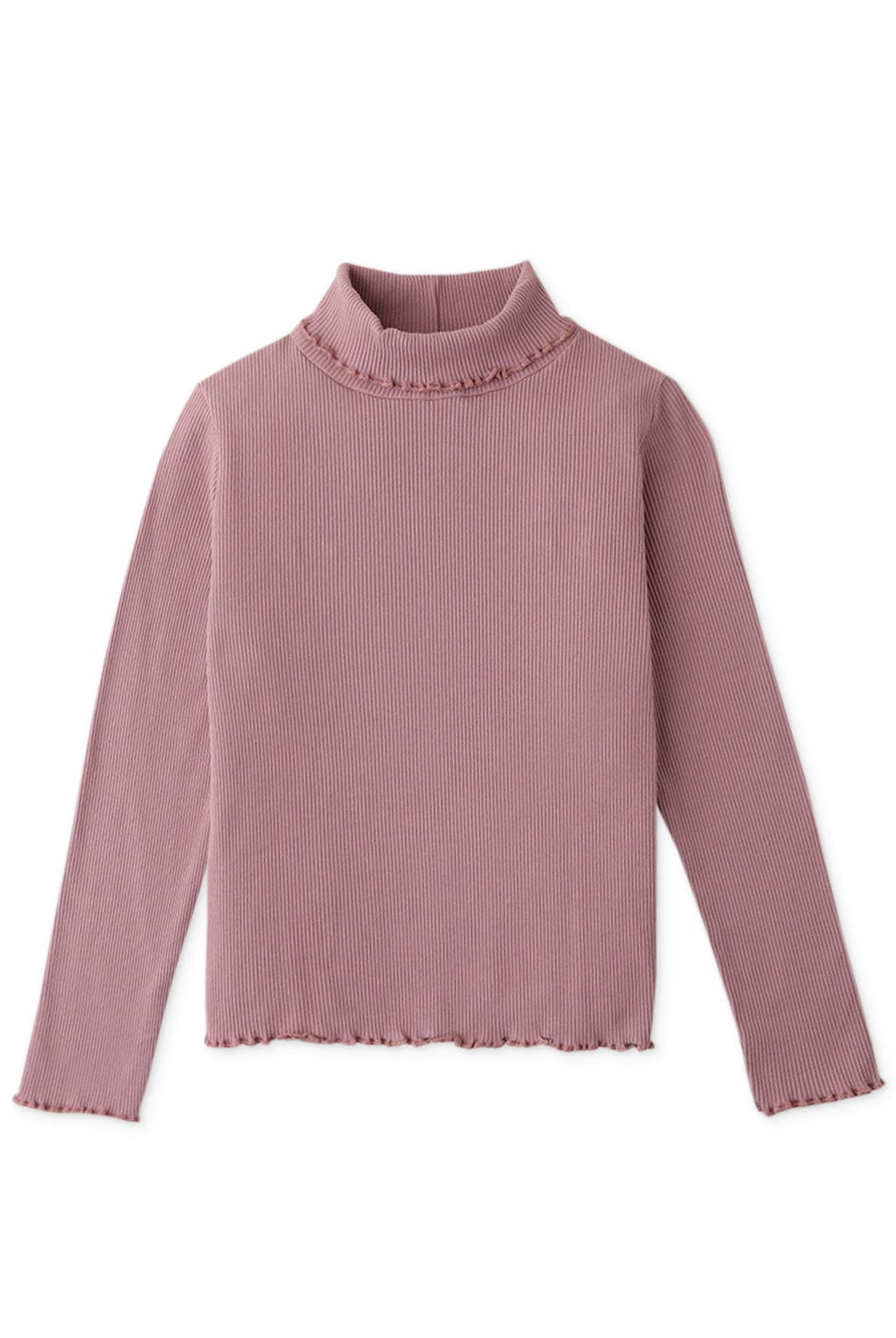 جينجرسنابس بلوزة بناتي سادة برقبة طويلة بحواف مكشكشه أرجواني