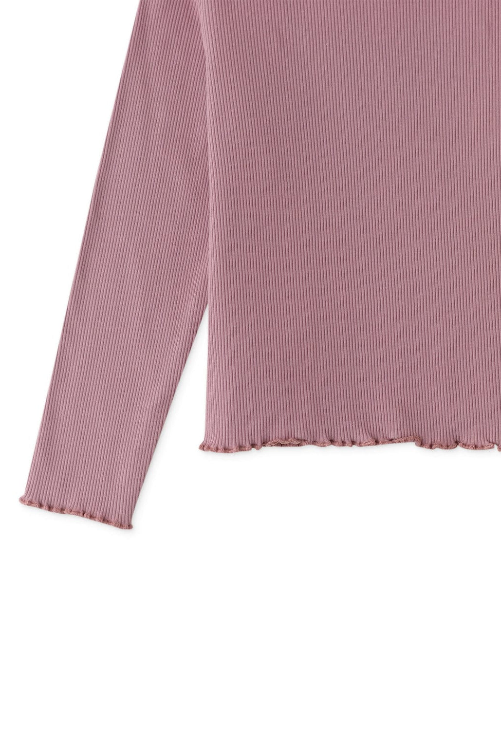 جينجرسنابس بلوزة بناتي سادة برقبة طويلة بحواف مكشكشه أرجواني