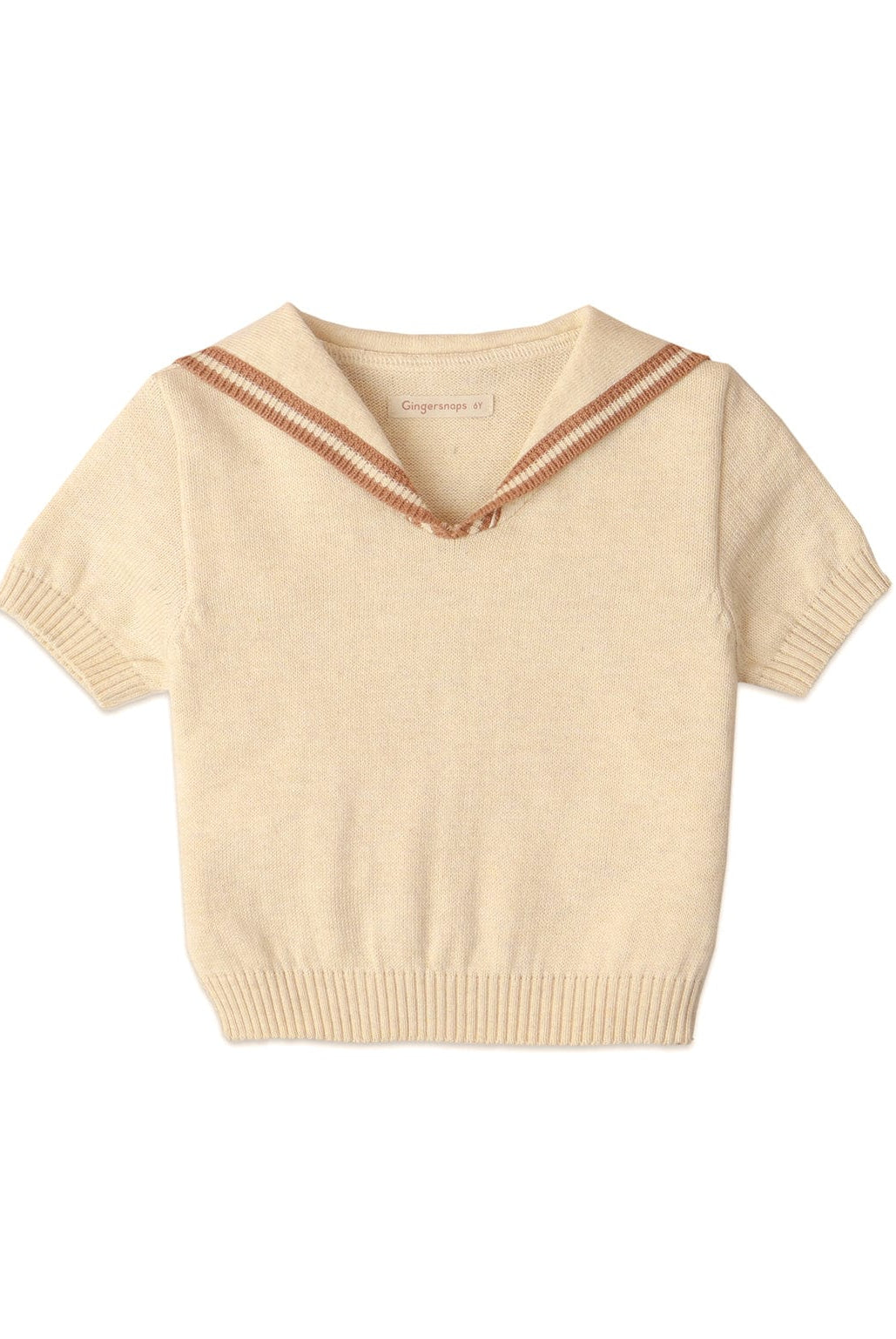 جينجرسنابس بلوزة بناتي ياقة واسعة بيج