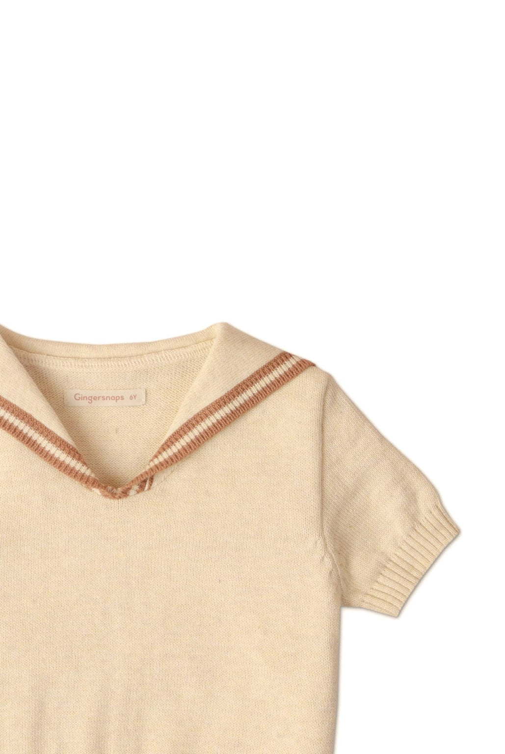 جينجرسنابس بلوزة بناتي ياقة واسعة بيج