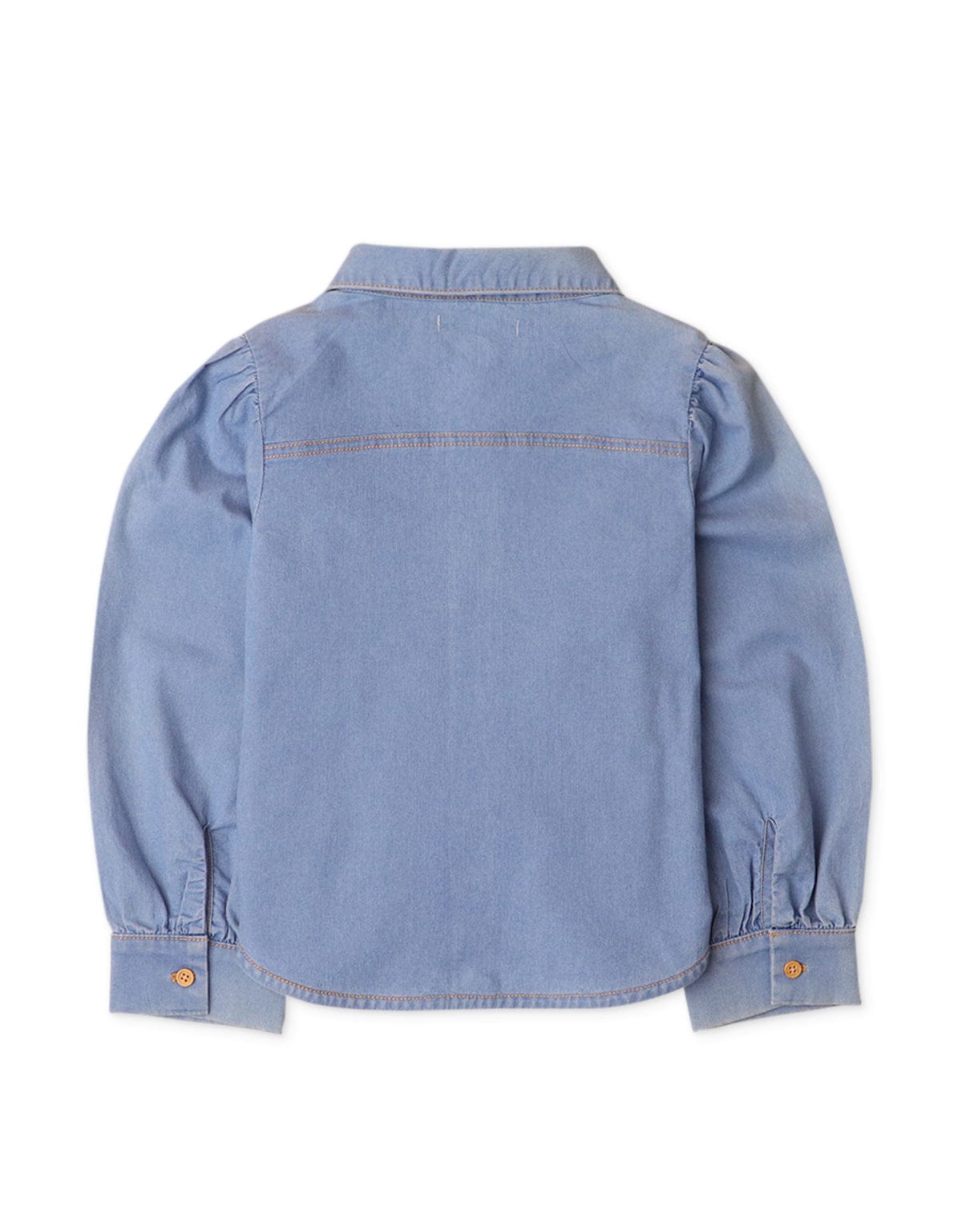 جينجرسنابس بلوزة بناتي بأكمام طويلة على شكل قميص أزرق