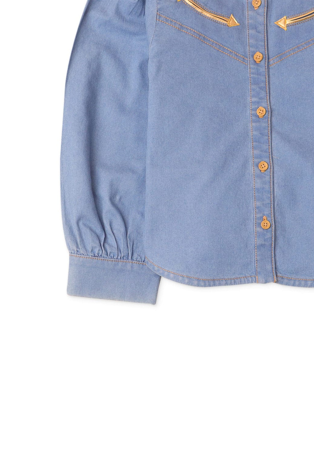 جينجرسنابس بلوزة بناتي بأكمام طويلة على شكل قميص أزرق