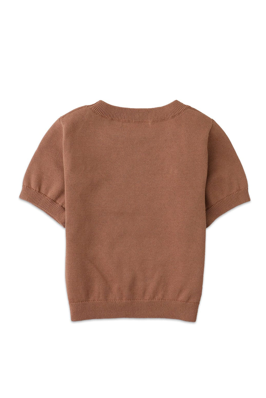 جينجرسنابس بلوزة بنقشة أمامية نص كم بناتي بني