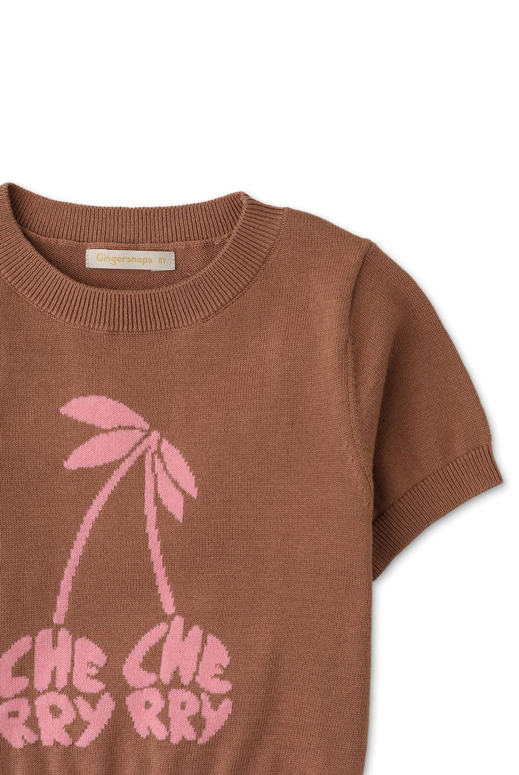 جينجرسنابس بلوزة بنقشة أمامية نص كم بناتي بني