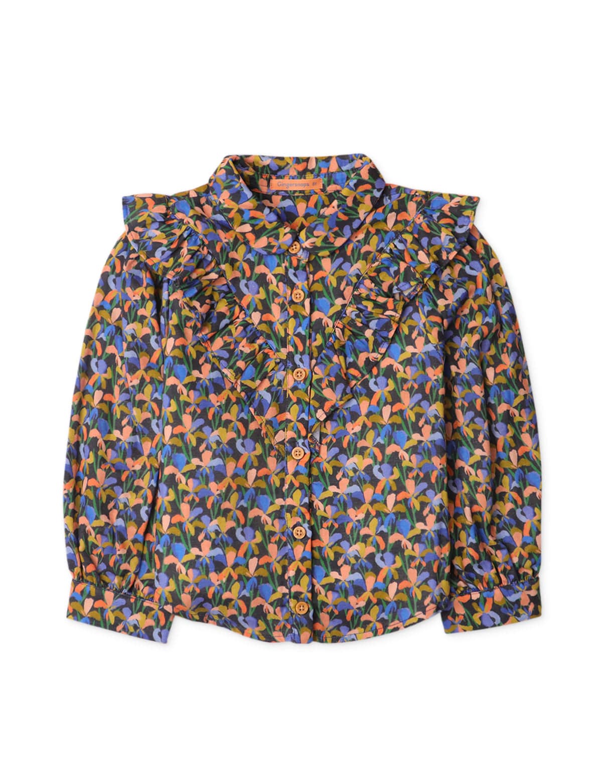 جينجرسنابس بلوزة بناتي بكرانيش على شكل قميص متعدد الألوان