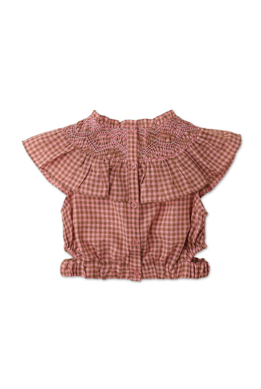 جينجرسنابس بلوزة منسوجة مربعات بكشكشة للبنات متعدد الألوان