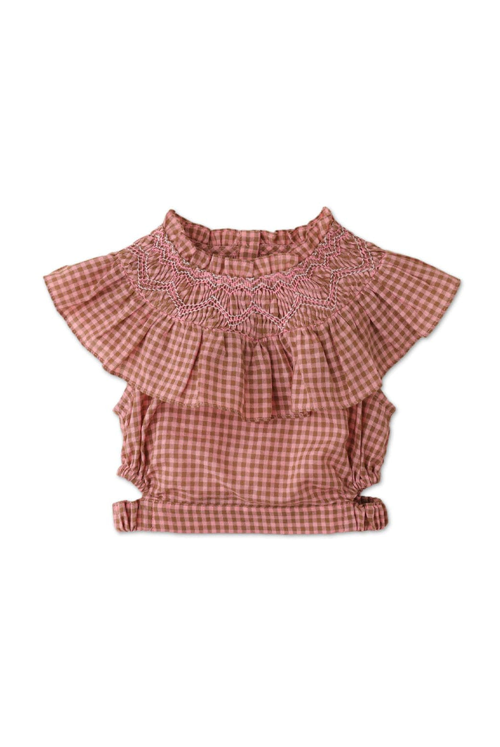 جينجرسنابس بلوزة منسوجة مربعات بكشكشة للبنات متعدد الألوان