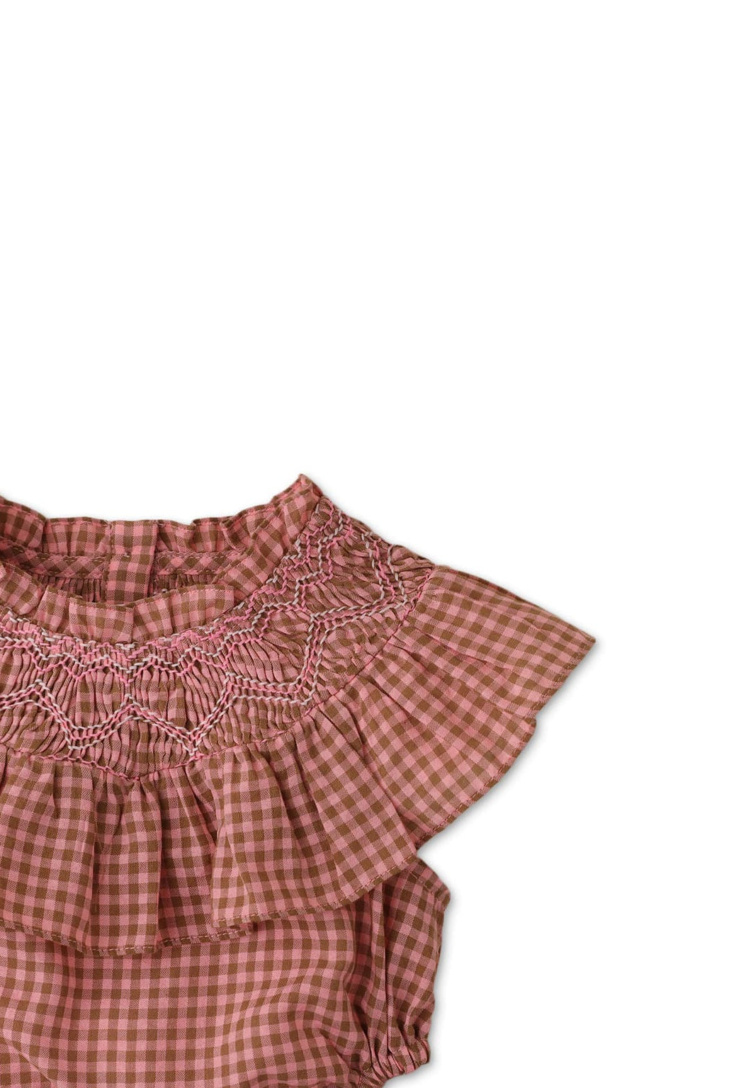 جينجرسنابس بلوزة منسوجة مربعات بكشكشة للبنات متعدد الألوان