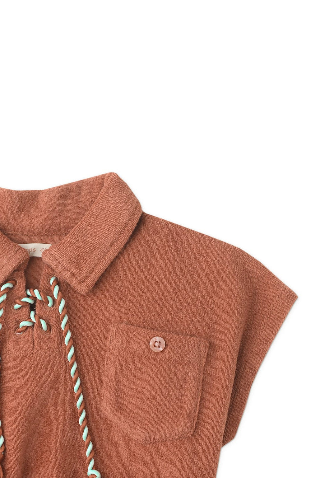 جينجرسنابس بلوزة بناتي برباط عالياقة وجيب بني