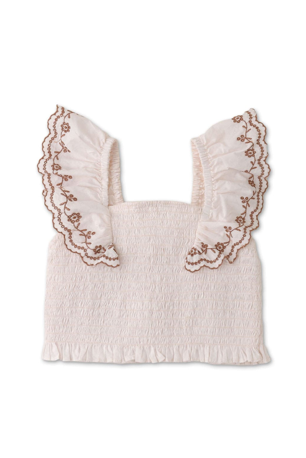 جينجرسنابس بلوزة منسوجة للبنات بحمالات عريضة للبنات أبيض