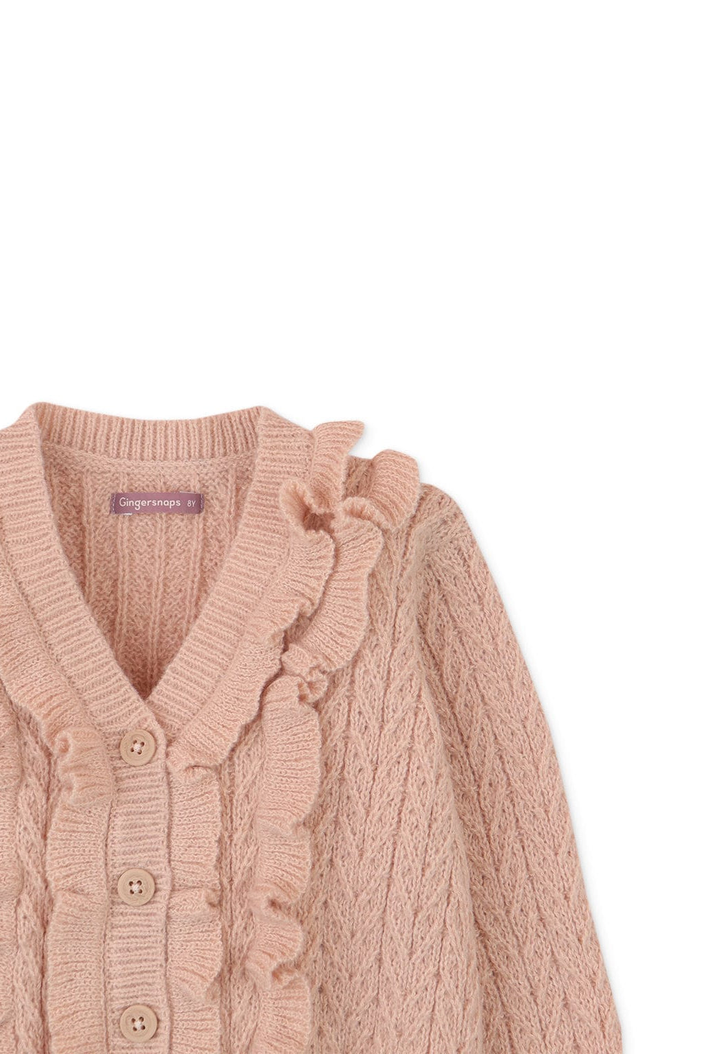 جينجرسنابس بلوفر بناتي بازرار ورقبة واسعة بيج