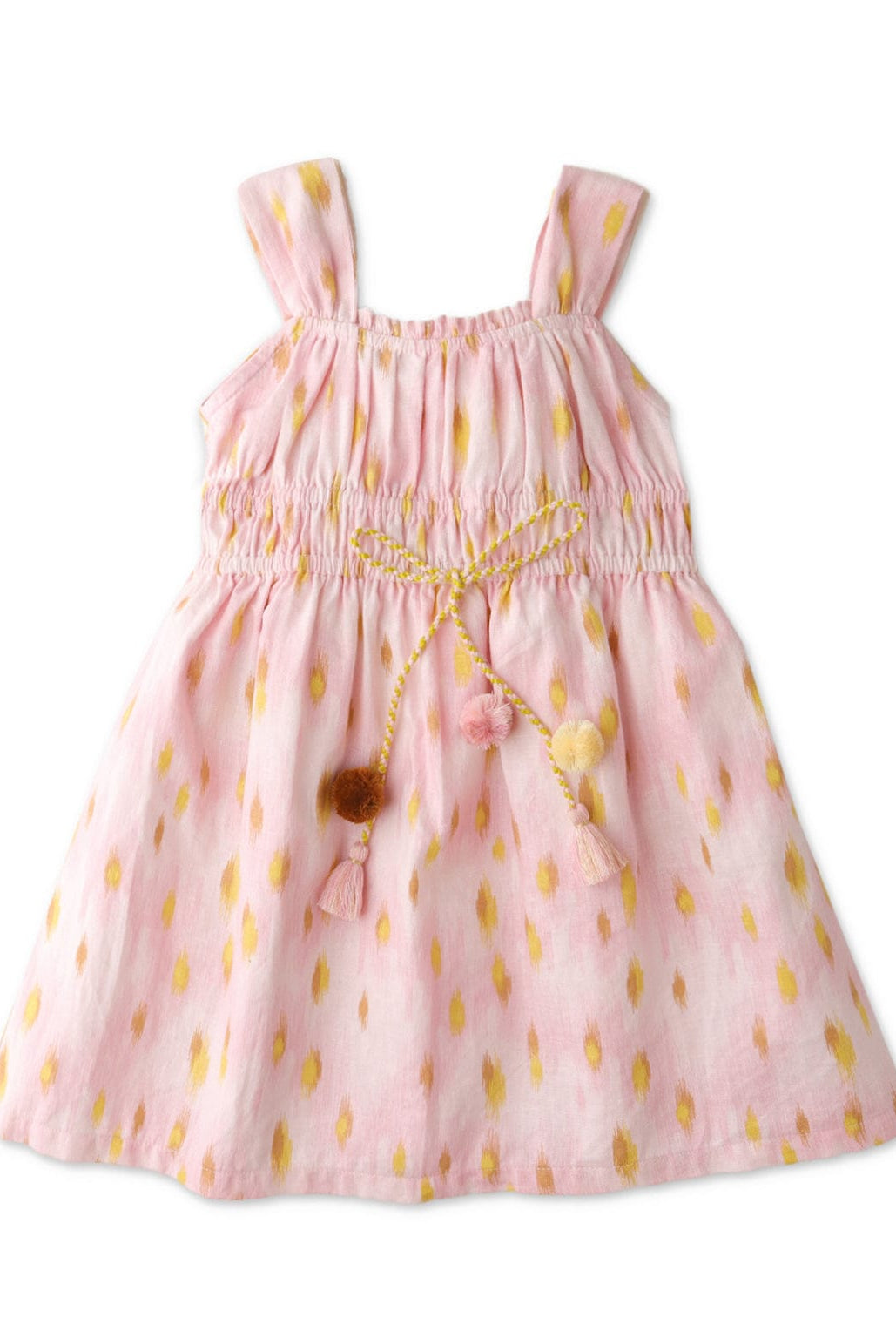 جينجرسنابس فستان بناتي مزموم من الخصر وردي