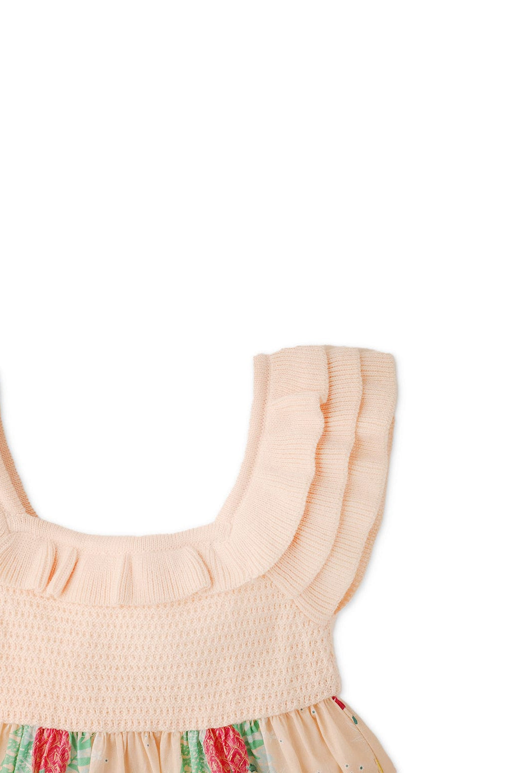 جينجرسنابس فستان بنات مشجر خوخي من أسفل طويل خوخي