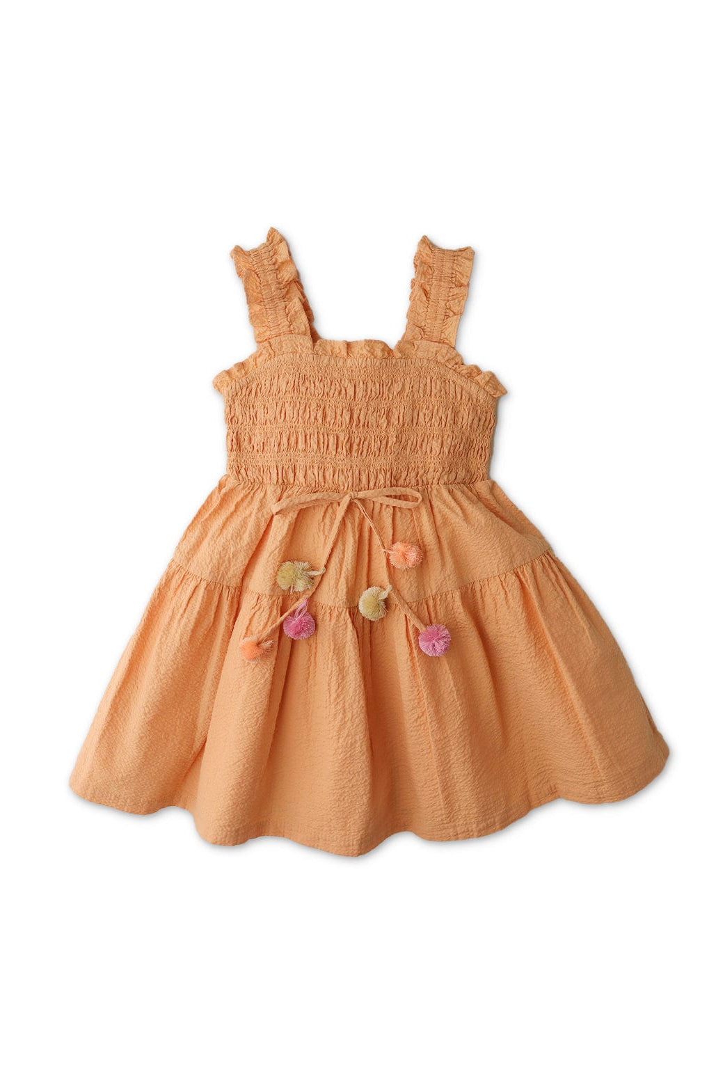 جينجرسنابس فستان بناتي سادة حمالات عريضة برتقالي