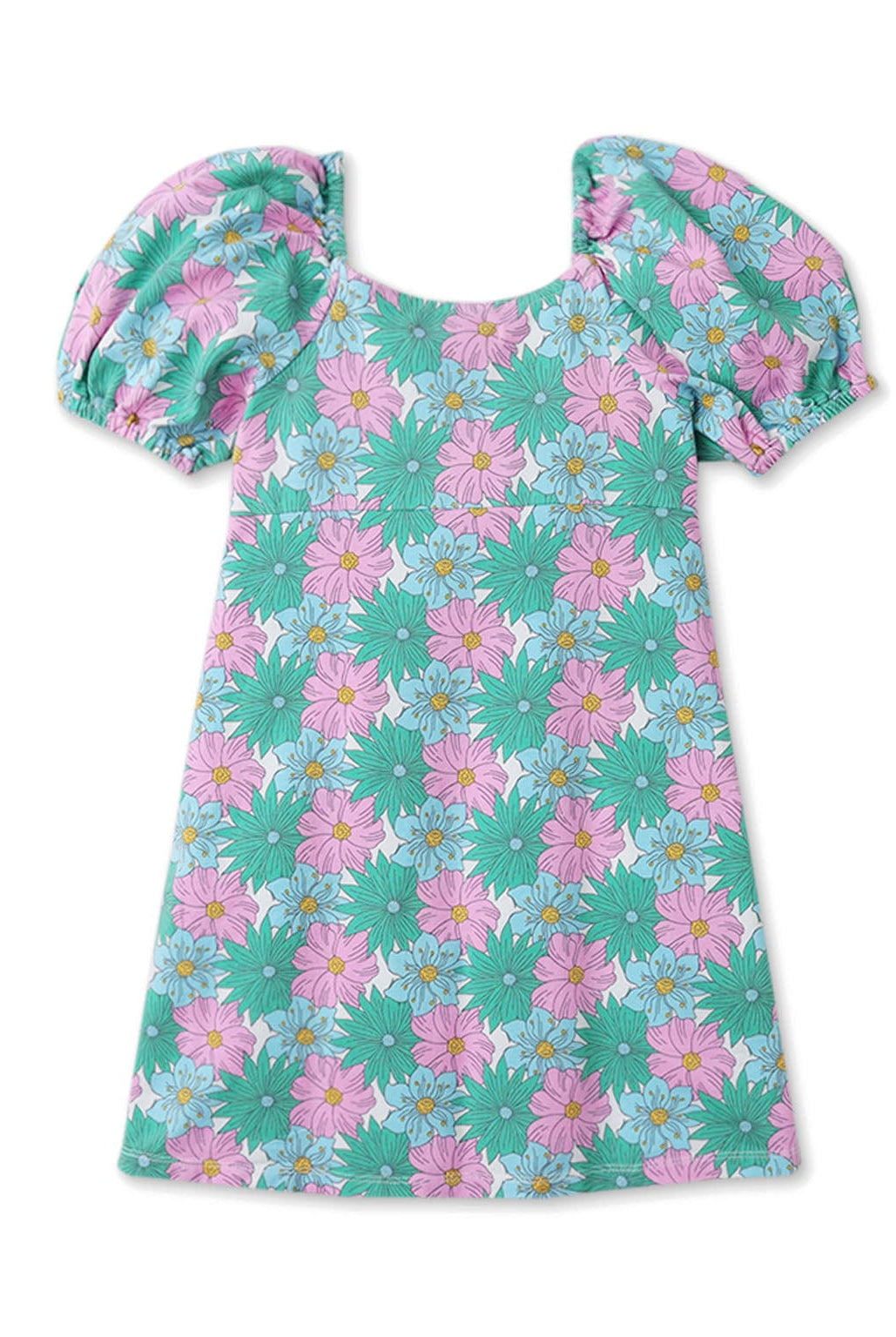 جينجرسنابس فستان بناتي نص كم بف مورد متعدد الألوان