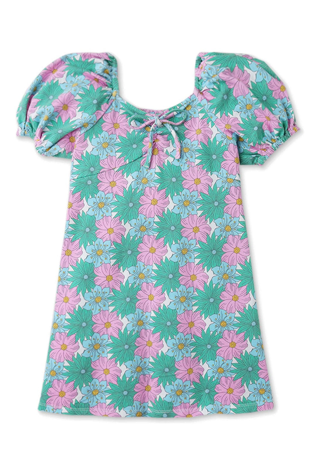 جينجرسنابس فستان بناتي نص كم بف مورد متعدد الألوان