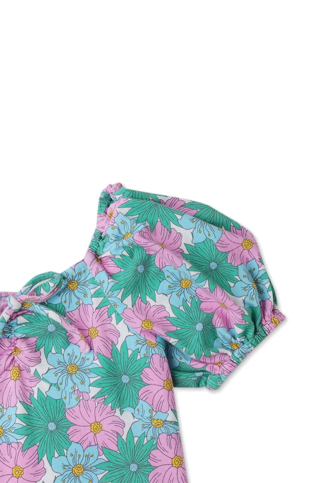 جينجرسنابس فستان بناتي نص كم بف مورد متعدد الألوان