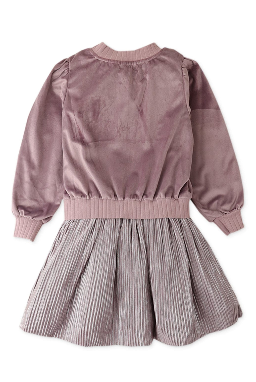 جينجرسنابس فستان بناتي سادة مكشكش من الاسفل أرجواني