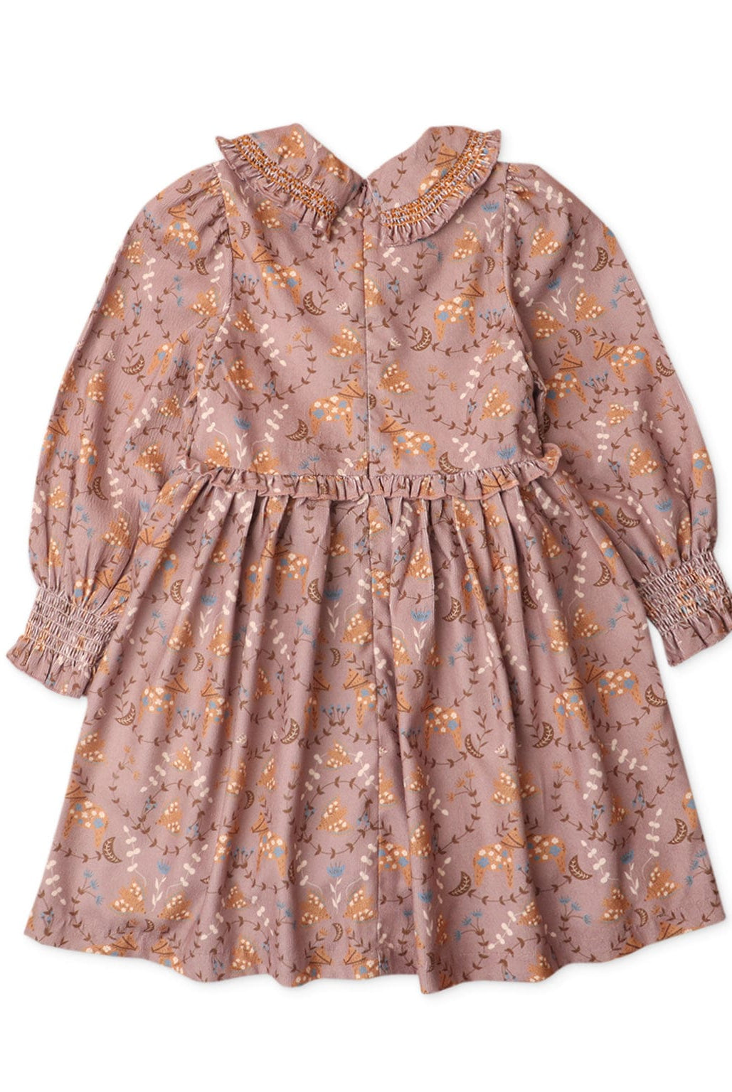 جينجرسنابس فستان بناتي منقوش بزهور بكشكشه على الصدر والاكمام متعدد الألوان