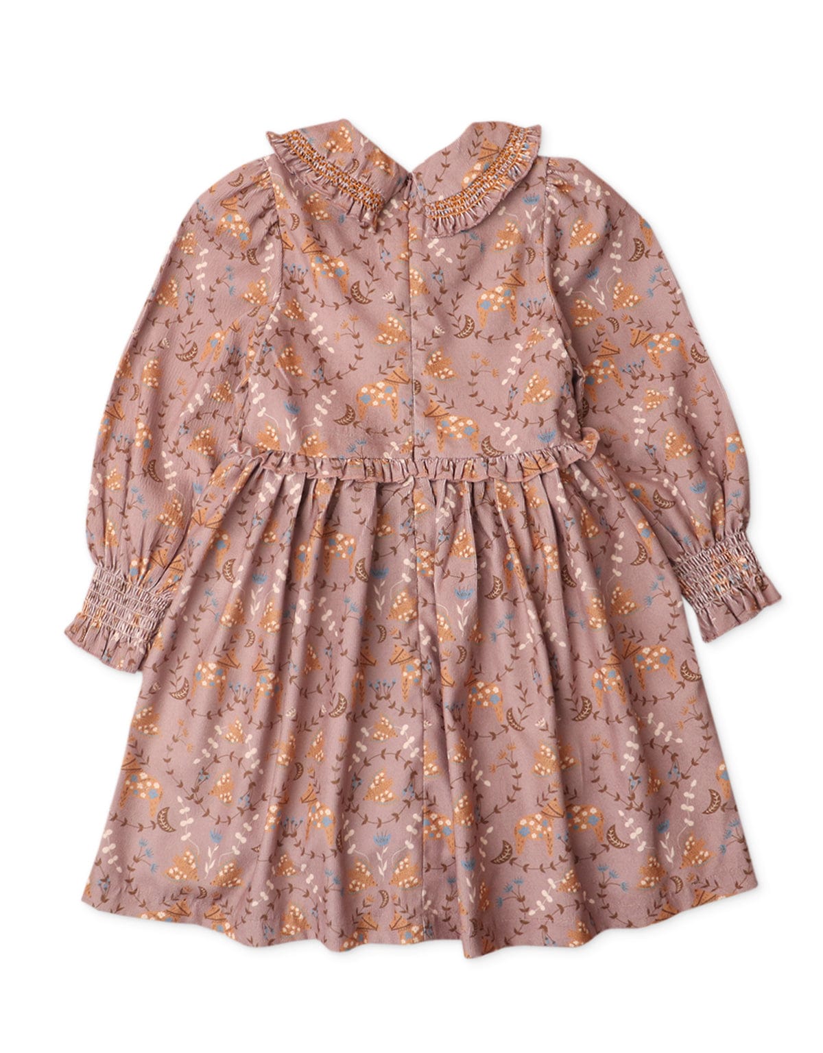 جينجرسنابس فستان بناتي منقوش بزهور بكشكشه على الصدر والاكمام متعدد الألوان