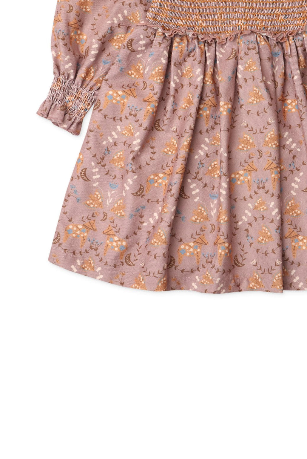 جينجرسنابس فستان بناتي منقوش بزهور بكشكشه على الصدر والاكمام متعدد الألوان