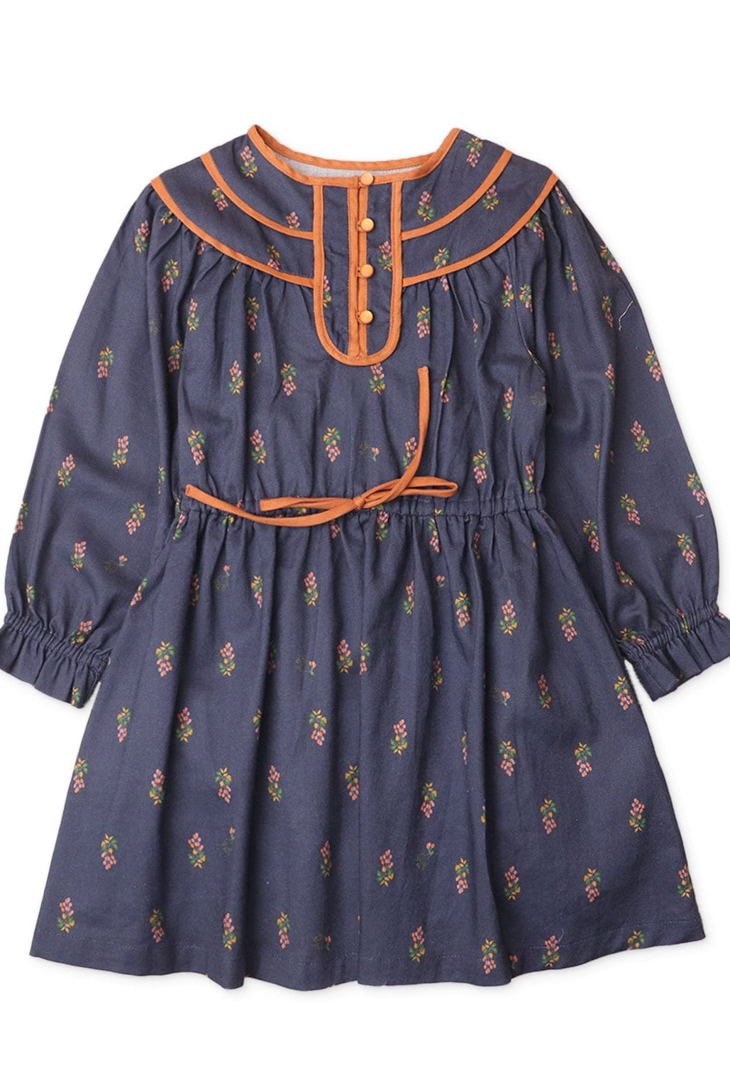 جينجرسنابس فستان بناتي مخصر بنمط مشجر أزرق