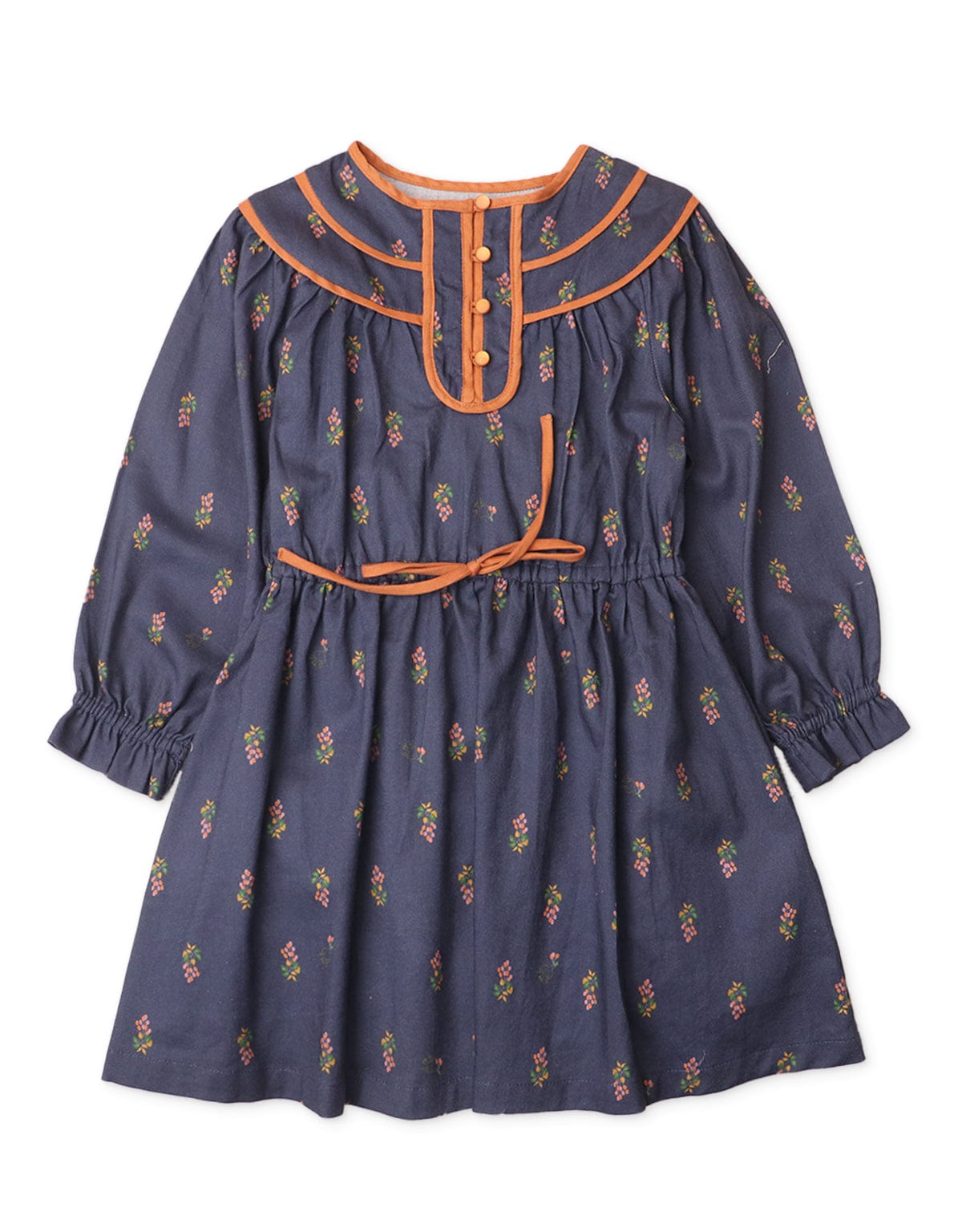 جينجرسنابس فستان بناتي مخصر بنمط مشجر أزرق