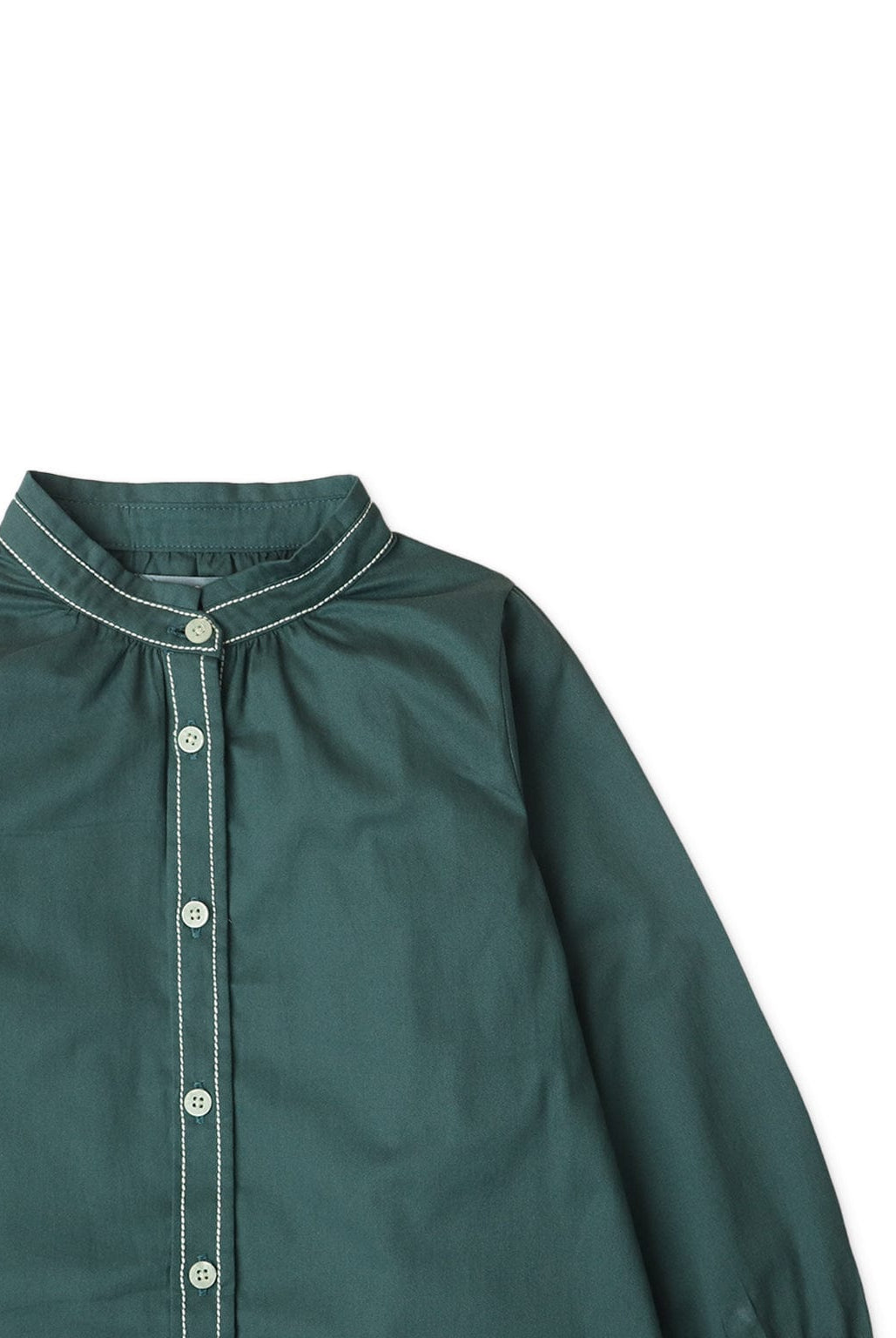 جينجرسنابس فستان بناتي سادة بأكمام طويلة أخضر