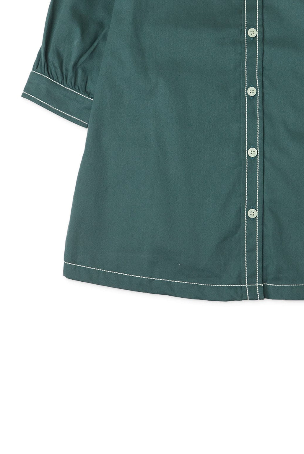 جينجرسنابس فستان بناتي سادة بأكمام طويلة أخضر